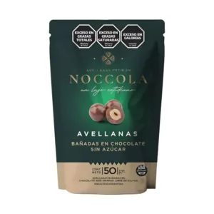 Avellanas Noccola bañadas en chocolate sin azúcar x 50 g
