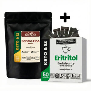 Eritritol x 50 sobres x 250 g + Café Keto & Co ® Brasil Santos fino molido x 500 g