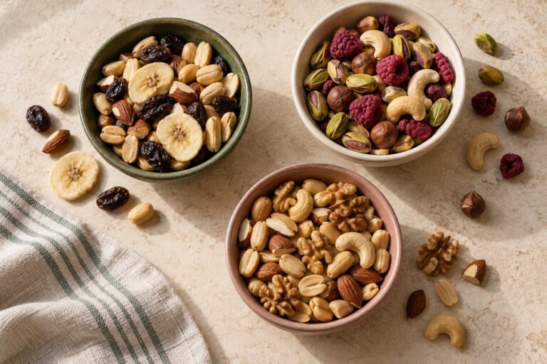 Bowls con combinaciones de frutos secos · sugerencia de presentación