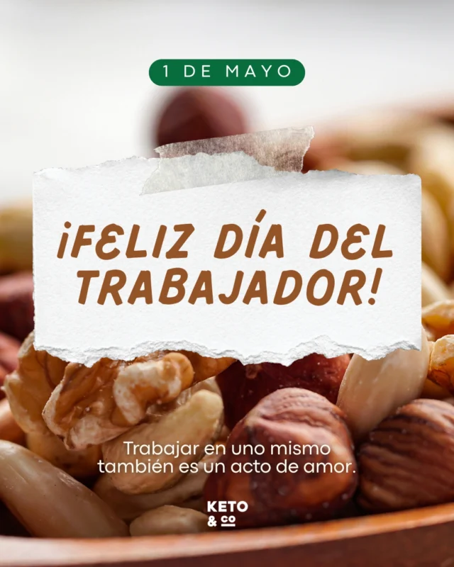 Hoy aprovechamos el día comercial de celebración para agradecerle en especial a cada persona que forma parte del equipo Keto & Co haciéndolo posible!

💚 los que preparan cada pedido,
💚 los que atienden cada consulta,
💚 los que están detrás de cada detalle.

¡Gracias por su pasión, su dedicación y su compromiso!

Keto & Co no sería lo que es sin la dedicación y cuidado de cada uno de ustedes.

¡Feliz Día del Trabajador para todos!

Sigamos construyendo, juntos, un camino más saludable y consciente.